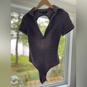 Zara XS bodysuit, open back, snap bottom